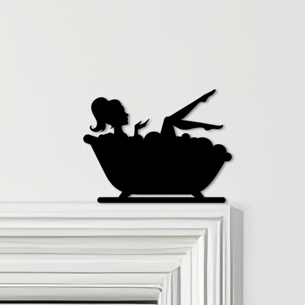 Door Topper Woman In Bathtub Bathroom Decor Various Colours Frame Decor Sign