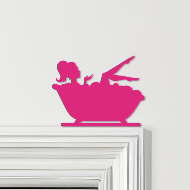 Door Topper Woman In Bathtub Bathroom Decor Various Colours Frame Decor Sign