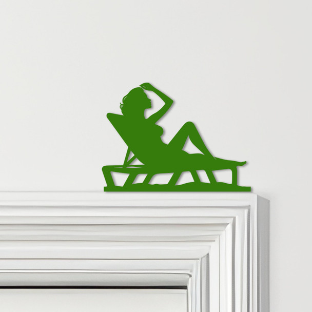Door Topper Woman Sunbathing Various Colours Top Of Door Frame Decorative Sign
