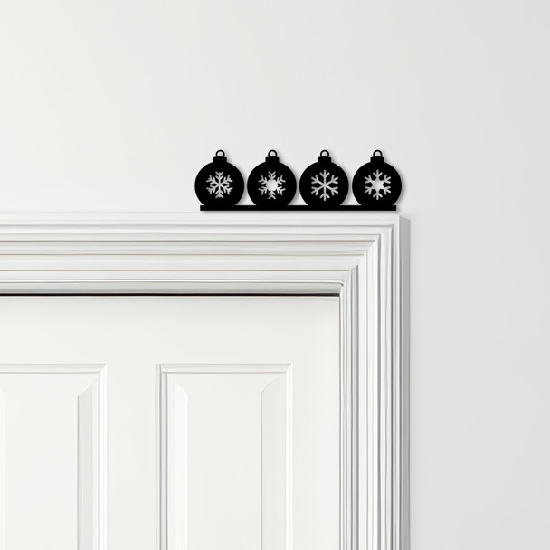 Door Topper Christmas Decor Baubles Snowflakes Various Colours Decorative Sign