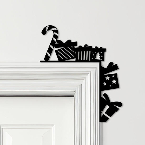 Door Topper Christmas Decor Presents Candy Canes Various Colours Decorative Sign