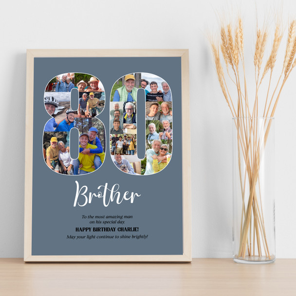 Photo Collage 80th Birthday Custom Gift For Him 16-Photo 80 Print Or Canvas Photo Collage 80th Birthday Custom Gift For Him 16-Photo 80 Print Or Canvas