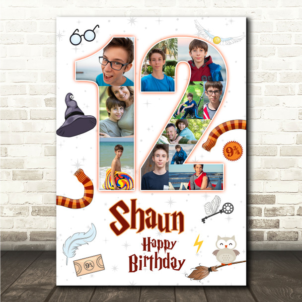 Photo Collage 11-Photo 12th Birthday Gift Boys Harry Potter Print Or Canvas