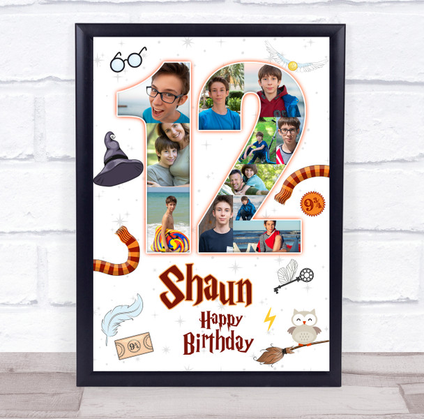 Photo Collage 11-Photo 12th Birthday Gift Boys Harry Potter Print Or Canvas