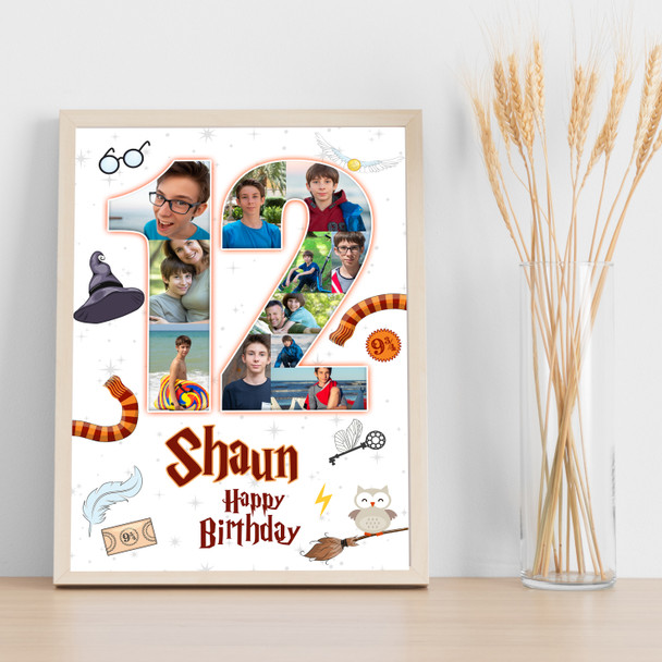 Photo Collage 11-Photo 12th Birthday Gift Boys Harry Potter Print Or Canvas
