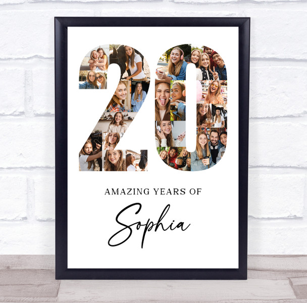 Photo Collage 20th Birthday Gift For Her Anyone 20-Photo 20 Print Or Canvas