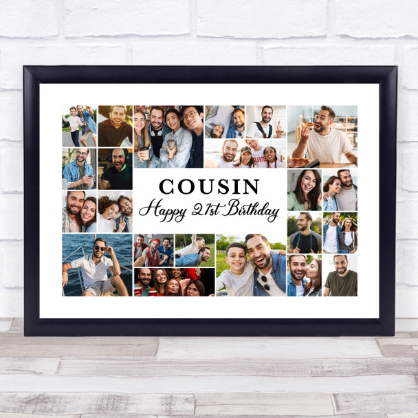 Photo Collage 21st Birthday Custom Gift For Cousin 22-Photo Print Or Canvas