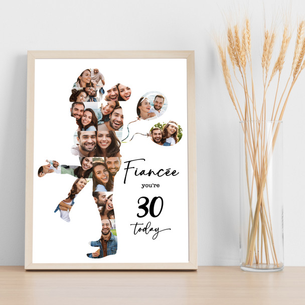 Photo Collage 30th Birthday Gift For Fiancée 15-Photo Women Print Or Canvas