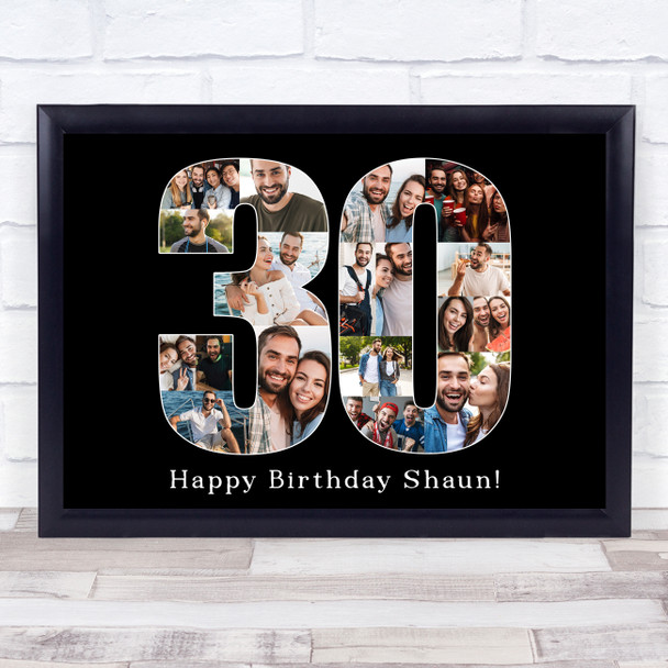 Photo Collage 30th Birthday Gift For Him 18-Photo 30 Black Print Or Canvas Photo Collage 30th Birthday Gift For Him 18-Photo 30 Black Print Or Canvas