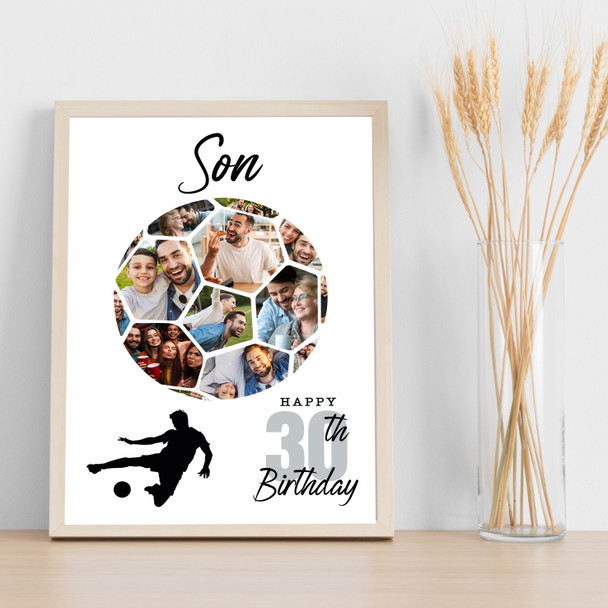Photo Collage Gift For Son 30th Birthday 14-Photo Football Print Or Canvas Photo Collage Gift For Son 30th Birthday 14-Photo Football Print Or Canvas