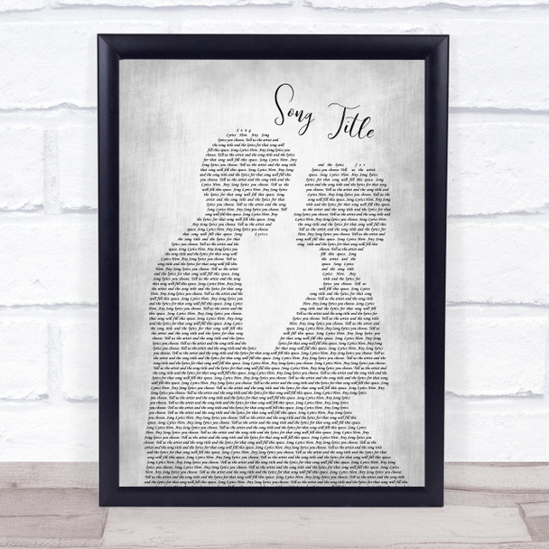 Luther Vandross Buy Me A Rose Man Lady Bride Groom Wedding Grey Song Lyric Wall Art Print - Or Any Song You Choose