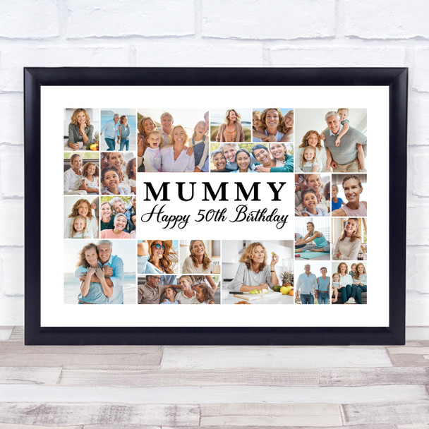 Photo Collage 50th Birthday Personalised Gift For Mummy 22-Photo Print Or Canvas