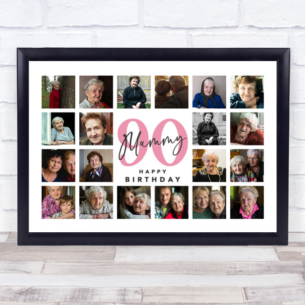 Photo Collage 90th Birthday Personalised Gift For Mummy 20-Photo Print Or Canvas