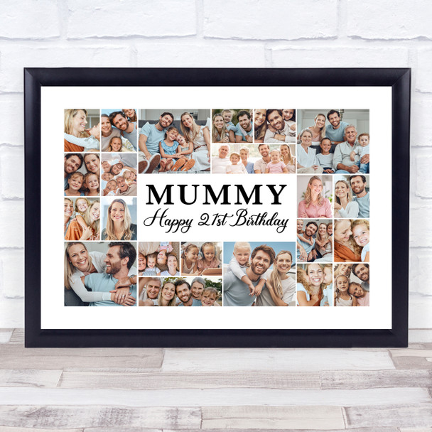 Photo Collage 21st Birthday Personalised Gift For Mummy 22-Photo Print Or Canvas