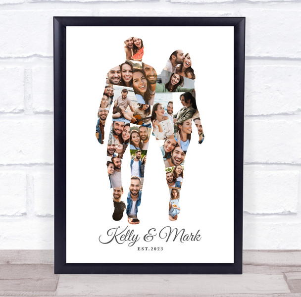 Photo Collage Valentine's Day Personalised Gift 23-Photo Couple Print Or Canvas