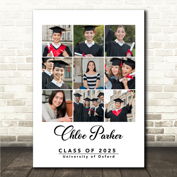 Photo Collage Graduation Personalised Gift For Student 9-Photo Print Or Canvas