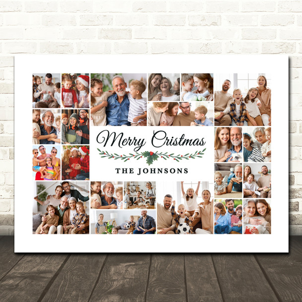 Photo Collage Christmas Personalised Gift For Anyone 22-Photo Print Or Canvas