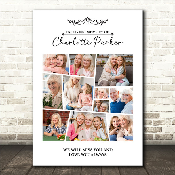 Photo Collage Memorial Personalised Gift For Anyone 11-Photo Print Or Canvas
