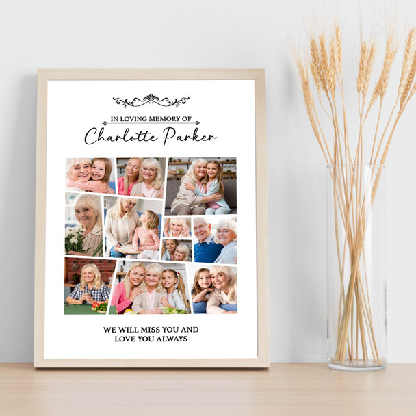 Photo Collage Memorial Personalised Gift For Anyone 11-Photo Print Or Canvas