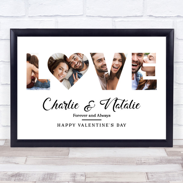 Photo Collage Valentine's Day Personalised Gift 4-Photo Love Print Or Canvas