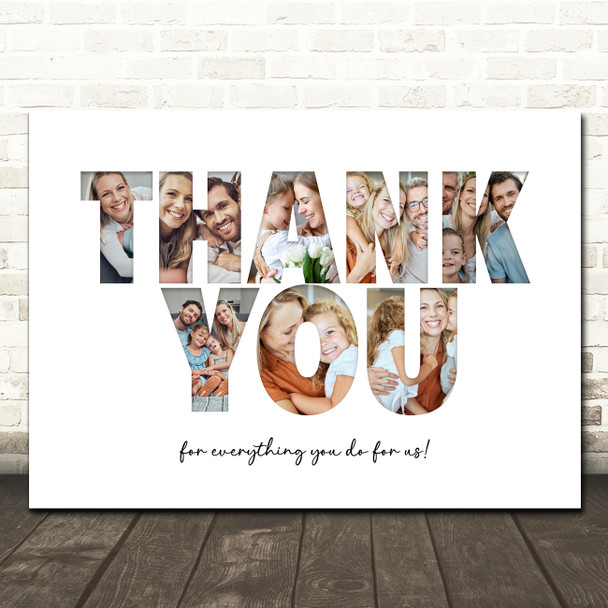 Photo Collage 8-Photo Thank You Personalised Gift For Anyone Print Or Canvas