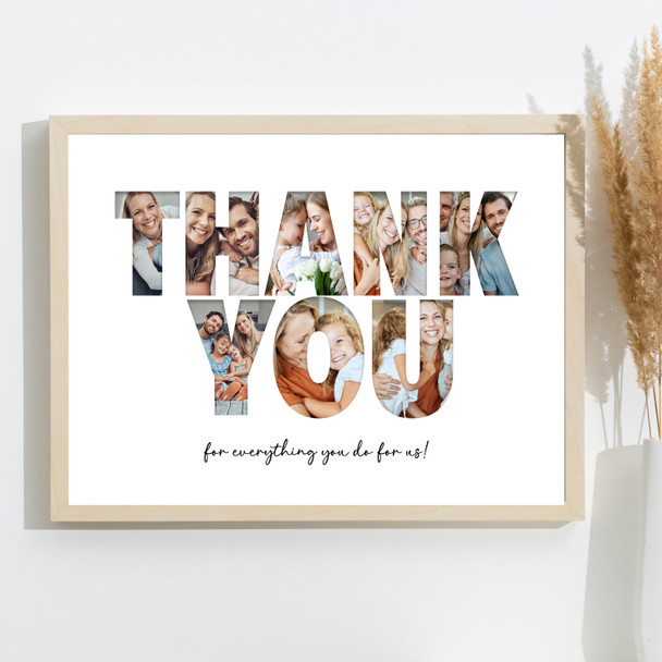 Photo Collage 8-Photo Thank You Personalised Gift For Anyone Print Or Canvas