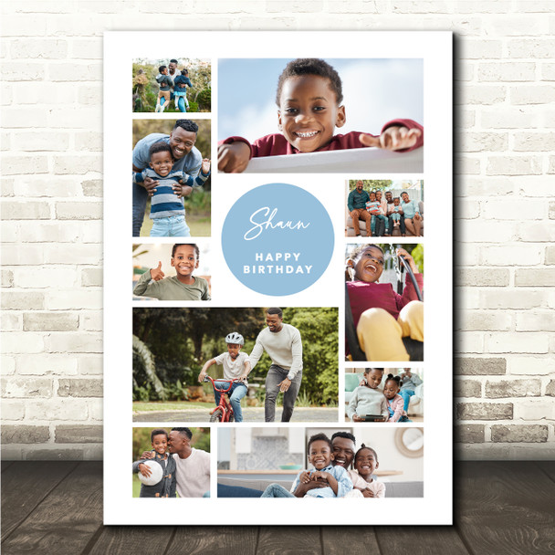 Photo Collage Kids Boys Birthday Personalised Gift 10-Photo Print Or Canvas