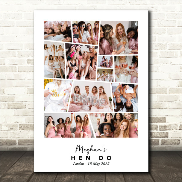 Photo Collage Hen Do Personalised Gift For Bride 13-Photo Print Or Canvas Photo Collage Hen Do Personalised Gift For Bride 13-Photo Print Or Canvas