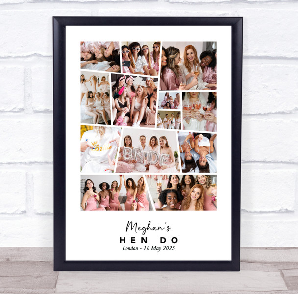 Photo Collage Hen Do Personalised Gift For Bride 13-Photo Print Or Canvas Photo Collage Hen Do Personalised Gift For Bride 13-Photo Print Or Canvas