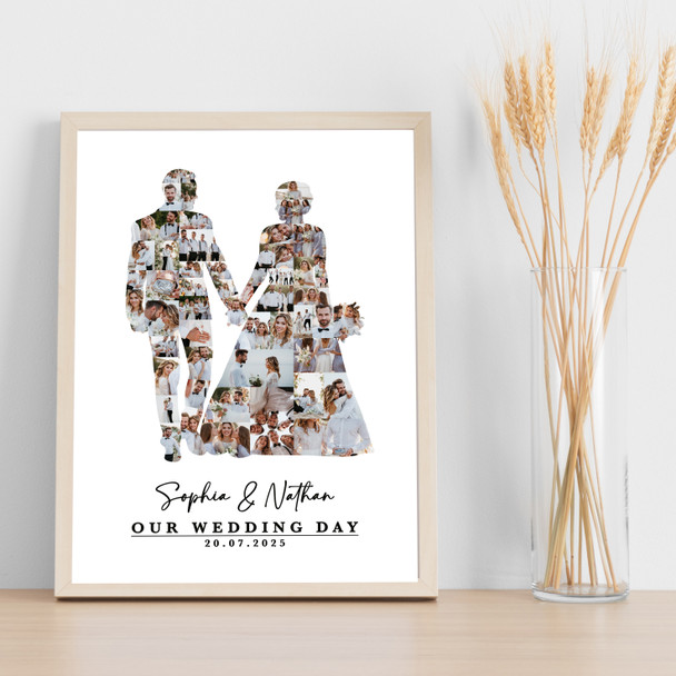 Photo Collage Wedding Personalised Gift 53-Photo Wedding Print Or Canvas