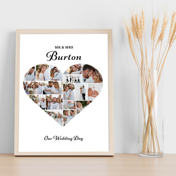 Photo Collage Wedding Personalised Gift 17 Heart-Photo Print Or Canvas