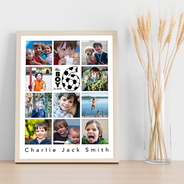 Photo Collage 11-Photo 6th Birthday Custom Gift For Kids Boys Print Or Canvas
