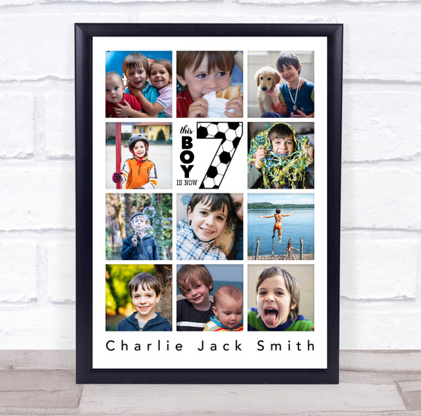 Photo Collage 11-Photo 7th Birthday Custom Gift For Kids Boys Print Or Canvas Photo Collage 11-Photo 7th Birthday Custom Gift For Kids Boys Print Or Canvas
