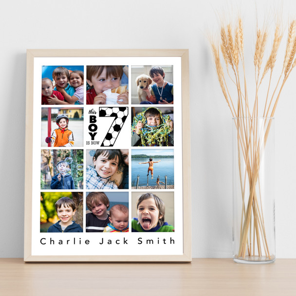 Photo Collage 11-Photo 7th Birthday Custom Gift For Kids Boys Print Or Canvas Photo Collage 11-Photo 7th Birthday Custom Gift For Kids Boys Print Or Canvas