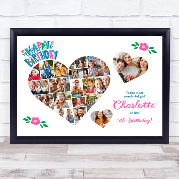 Photo Collage Kids Birthday Gift For Girls Any Age 20-Photo s Print Or Canvas