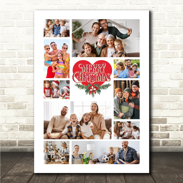 Photo Collage Christmas Custom Gift For Anyone 10-Photo White Print Or Canvas
