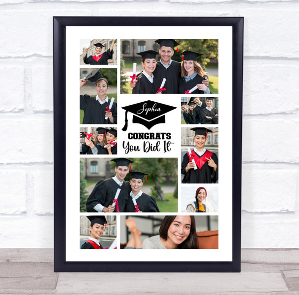 Photo Collage Graduation Gift For Student 10-Photo You Did It Print Or Canvas