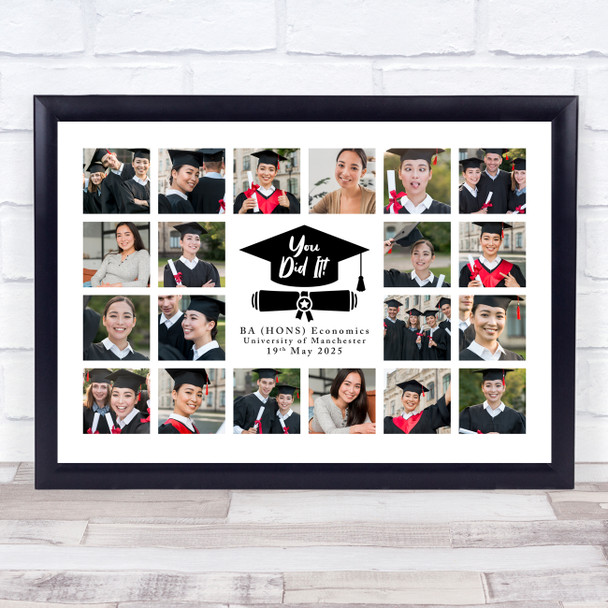 Photo Collage Graduation Gift For Student 20-Photo You Did It Print Or Canvas