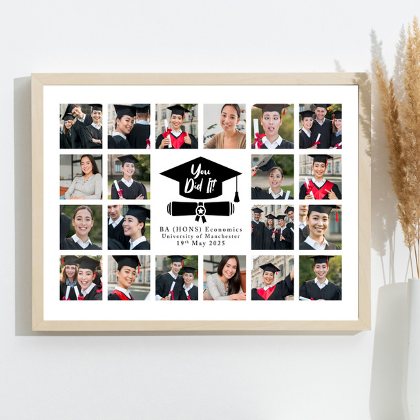 Photo Collage Graduation Gift For Student 20-Photo You Did It Print Or Canvas