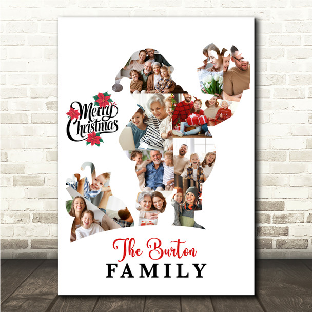Photo Collage Christmas Gift For Anyone 11-Photo Santa Claus Print Or Canvas