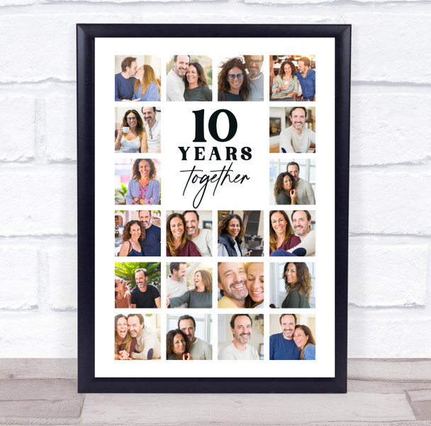Photo Collage Wedding Anniversary Custom Gift 20-Photo White Print Or Canvas