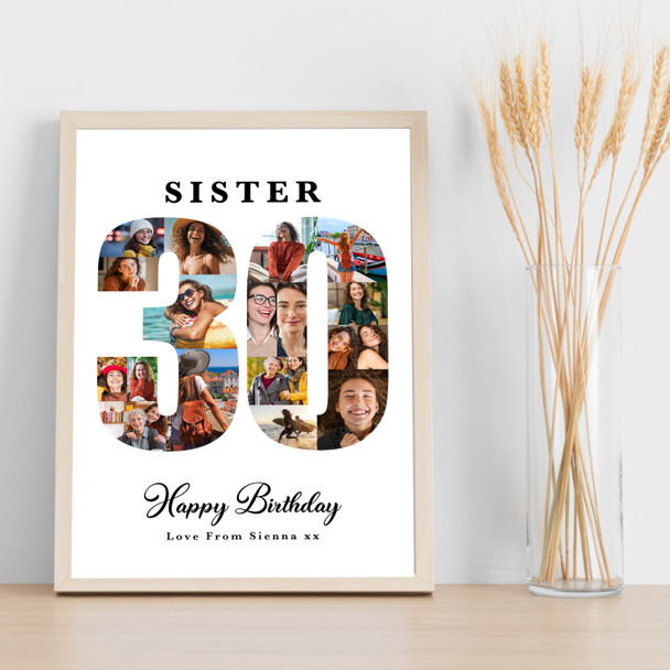Photo Collage 30th Birthday Custom Gift For Her 18-Photo 30 Print Or Canvas