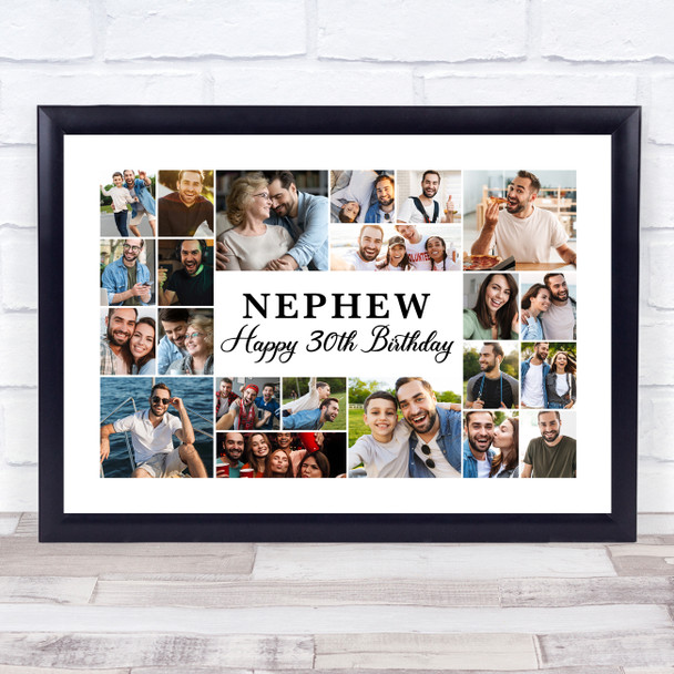 Photo Collage 30th Birthday Custom Gift For Nephew 22-Photo Print Or Canvas