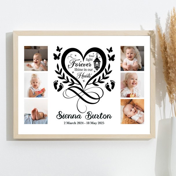 Photo Collage Kids Memorial Gift For Anyone 6-Photo Butterflies Print Or Canvas Photo Collage Kids Memorial Gift For Anyone 6-Photo Butterflies Print Or Canvas