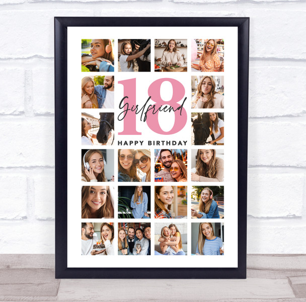 Photo Collage 18th Birthday Custom Gift For Girlfriend 20-Photo Print Or Canvas