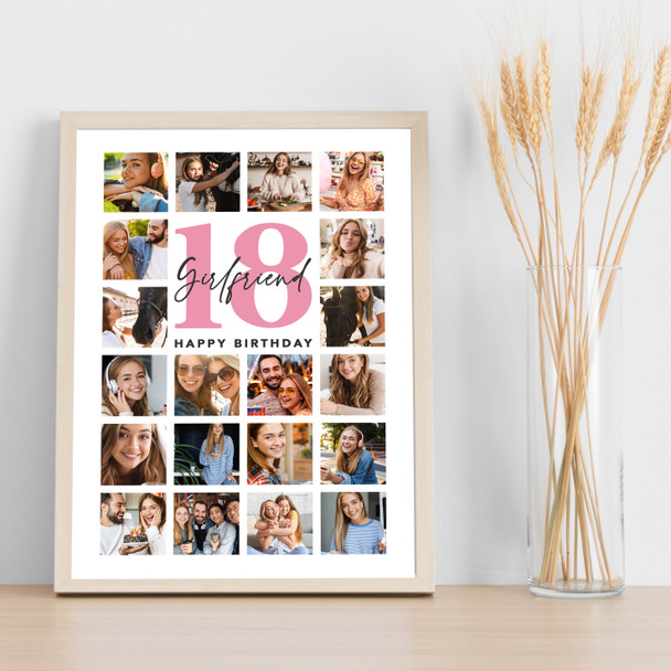 Photo Collage 18th Birthday Custom Gift For Girlfriend 20-Photo Print Or Canvas