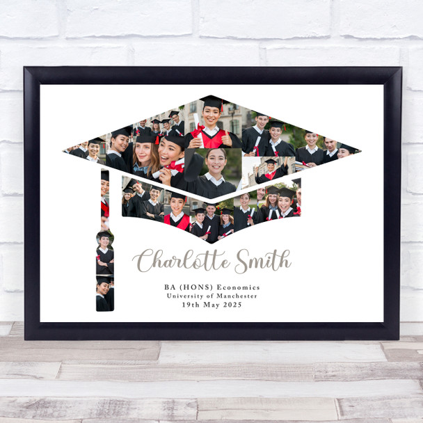 Photo Collage Graduation Gift For Student 18-Photo Graduate Hat Print Or Canvas