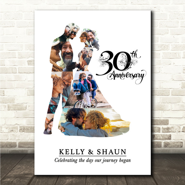 Photo Collage 30th Wedding Anniversary Custom Gift Photo Couple Print Or Canvas