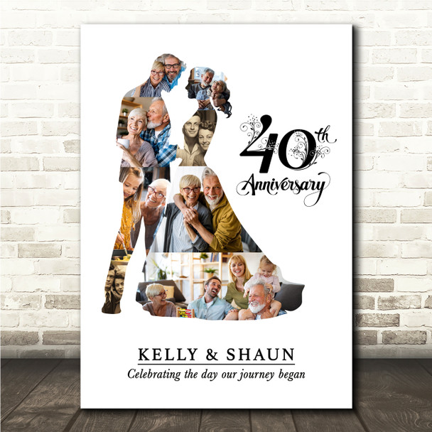Photo Collage 40th Wedding Anniversary Custom Gift Photo Couple Print Or Canvas