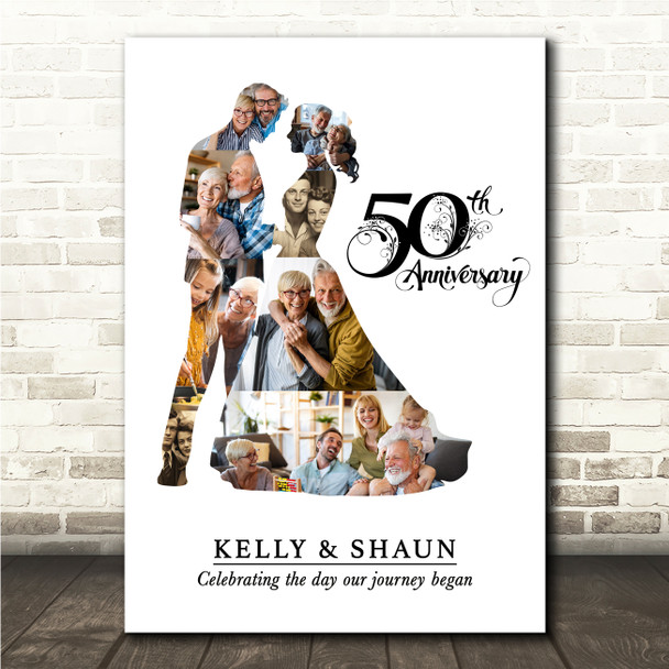 Photo Collage 50th Wedding Anniversary Custom Gift Photo Couple Print Or Canvas